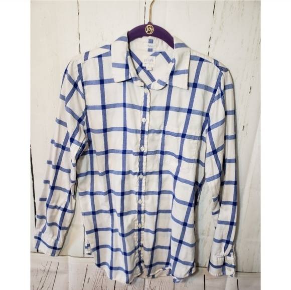 J. CREW FACTORY plaid boyfit button down S - Picture 1 of 5
